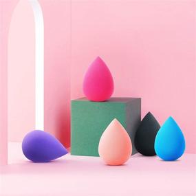 img 3 attached to Hygea Beauty Makeup Sponge Blender Set of 5 - Non Latex, Soft, Multi-colored Foundation Blending Sponges for Cream, Powder and Liquid - Teardrop Shape