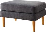 🛋️ convenience concepts designs4comfort marlow mid century ottoman: stylish and comfortable gray fabric upholstery logo