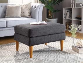 img 1 attached to 🛋️ Convenience Concepts Designs4Comfort Marlow Mid Century Ottoman: Stylish and Comfortable Gray Fabric Upholstery