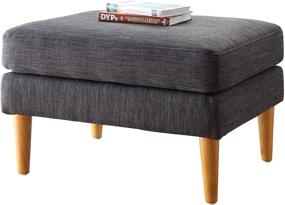 img 2 attached to 🛋️ Convenience Concepts Designs4Comfort Marlow Mid Century Ottoman: Stylish and Comfortable Gray Fabric Upholstery