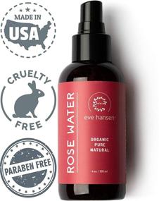 img 3 attached to 🌹 Eve Hansen Organic Rose Water Spray - Moroccan Rosewater Toner and Makeup Setting Spray - Refreshing Face Mist for Day and Night - Cruelty-Free, Alcohol-Free - 4 oz Size