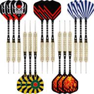 🎯 maxmau steel tip darts set - complete professional metal tipped point darts kit for dartboard, includes aluminium dart shaft, rubber o-rings, and extra dart flights логотип