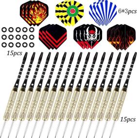 img 3 attached to 🎯 MAXMAU Steel Tip Darts Set - Complete Professional Metal Tipped Point Darts Kit for Dartboard, Includes Aluminium Dart Shaft, Rubber O-Rings, and Extra Dart Flights