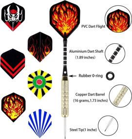 img 2 attached to 🎯 MAXMAU Steel Tip Darts Set - Complete Professional Metal Tipped Point Darts Kit for Dartboard, Includes Aluminium Dart Shaft, Rubber O-Rings, and Extra Dart Flights