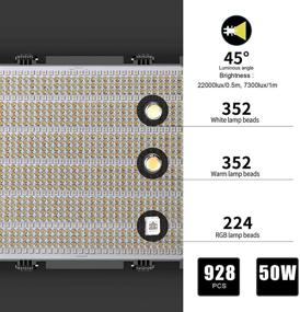 img 3 attached to 📸 GVM RGB LED Video Light, 50W Video Lighting Kit with APP Control, 1200D Photography Lighting Kit for YouTube Studio, 3 Packs LED Panel Light, 3200K-5600K, Aluminum Alloy Shell, High CRI of 97