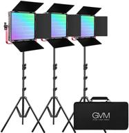 📸 gvm rgb led video light, 50w video lighting kit with app control, 1200d photography lighting kit for youtube studio, 3 packs led panel light, 3200k-5600k, aluminum alloy shell, high cri of 97 logo