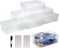 📦 24 pack clear small plastic bead storage boxes with hinged lids - organizers for seeds, buttons, jewelry, hardware (3.7x2.5x1.3 inch) logo