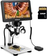 🔬 tomlov 7" lcd digital microscope - 1200x magnification, 1080p video, 12mp focusing with metal stand & 32gb sd card - led fill lights, pc view - windows/mac compatible logo