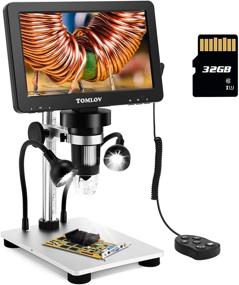 img 4 attached to 🔬 TOMLOV 7" LCD Digital Microscope - 1200X Magnification, 1080P Video, 12MP Focusing with Metal Stand & 32GB SD Card - LED Fill Lights, PC View - Windows/Mac Compatible