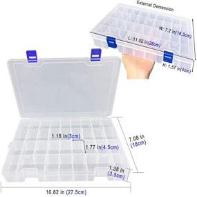 img 2 attached to 📦 Organize Your Crafts and Tackle with Qualsen 34Grid Plastic Compartment Box - Adjustable Dividers, Clear Storage Container (1PC)