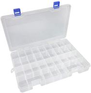 📦 organize your crafts and tackle with qualsen 34grid plastic compartment box - adjustable dividers, clear storage container (1pc) logo