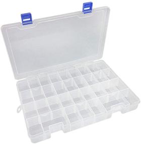 img 4 attached to 📦 Organize Your Crafts and Tackle with Qualsen 34Grid Plastic Compartment Box - Adjustable Dividers, Clear Storage Container (1PC)