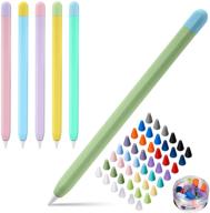 🖊️ apple pencil 2nd generation cover - 6 pack silicone case sleeve, slim lightweight skin with 48 nib covers, 16 vibrant colors for enhanced accessories logo