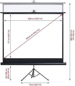img 3 attached to Aoxun 120'' Projector Screen with Stand: HD 4K, Wrinkle-Free, 160° Viewing Angle - Ideal for Movies, Meetings, Schools