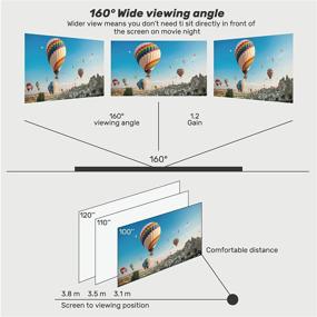 img 1 attached to Aoxun 120'' Projector Screen with Stand: HD 4K, Wrinkle-Free, 160° Viewing Angle - Ideal for Movies, Meetings, Schools