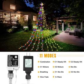 img 3 attached to 🎄 Vibrant Color Changing Christmas Lights - 16.4Ft 315LED Dipper Star String Lights for Holiday Décor