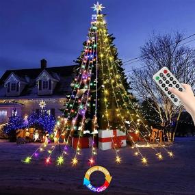 img 4 attached to 🎄 Vibrant Color Changing Christmas Lights - 16.4Ft 315LED Dipper Star String Lights for Holiday Décor