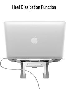 img 1 attached to 👩 JoiseTech Laptop Stand: Adjustable Ergonomic Aluminum Riser for MacBook, HP, Dell, & More - Portable Multi-Angle Holder, Gray