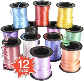 img 3 attached to 🎀 Kicko Curling Ribbon - Colorful Assorted 12-Pack for Florist, Flowers, Arts and Crafts, Wrapping, Hair, School, Girls, Etc: Enhance Stylish Accessories and Decorations