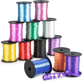 img 4 attached to 🎀 Kicko Curling Ribbon - Colorful Assorted 12-Pack for Florist, Flowers, Arts and Crafts, Wrapping, Hair, School, Girls, Etc: Enhance Stylish Accessories and Decorations
