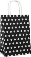 🎁 25 pack of black kraft paper gift bags with handles and white dots | ideal for kids' birthday, wedding, and holiday party supplies | adido eva (8.2 x 6 x 3.1 inches) logo