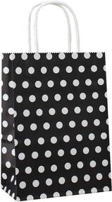 img 4 attached to 🎁 25 Pack of Black Kraft Paper Gift Bags with Handles and White Dots | Ideal for Kids' Birthday, Wedding, and Holiday Party Supplies | ADIDO EVA (8.2 x 6 x 3.1 inches)