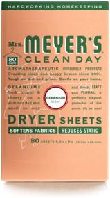 img 3 attached to Mrs. Meyer's Clean Day Dryer Sheets: Static Reducing 🌸 Fabric Softener infused with Essential Oils – Geranium Scent, 80 Count