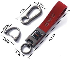 img 3 attached to UUUU Car Keychain Accessories With Alloy Metal And Red Genuine Leather Suit For GMC Sierra Denali Canyon Terrain Yukon Jimmy Acadia Series Present For Women And Men (Red For GMC 1 Pcs)