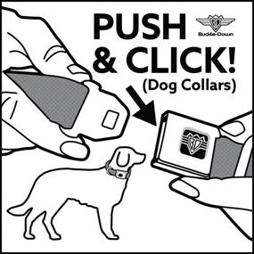 img 1 attached to 🐶 Buckle-Down Dog Collar with Seatbelt Buckle: Sugar Skull Starburst White, Adjustable Sizes for Small, Medium, and Large Dogs