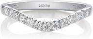 💍 stunning moissanite wedding band: 0.39ct d color vvs1 lab created diamond, half eternity curved design, 18k white gold plated, 925 sterling silver. ideal stackable ring for women! logo