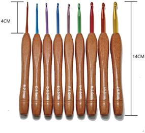 img 3 attached to 🧶 Yarniss 9 Size Wooden Handle Crochet Hooks Set - Ergonomic Design for Arthritic Hands