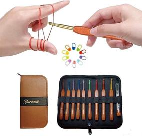 img 1 attached to 🧶 Yarniss 9 Size Wooden Handle Crochet Hooks Set - Ergonomic Design for Arthritic Hands
