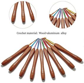img 2 attached to 🧶 Yarniss 9 Size Wooden Handle Crochet Hooks Set - Ergonomic Design for Arthritic Hands