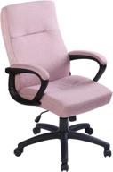 🪑 ergonomic computer desk chair with wheels - bowthy home office mid back 360 swivel task chair in pink fabric - executive chair логотип