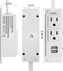img 3 attached to BTU Extension Mountable Workbench Nightstand Power Strips & Surge Protectors