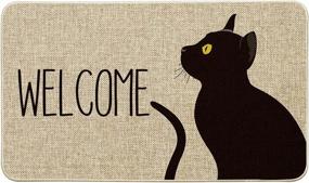 img 4 attached to 🐾 Black Cat Welcome Decorative Doormat by Artoid Mode - Halloween Pet Floor Mat for Indoor/Outdoor Use (17 x 29 Inch)