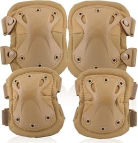 img 4 attached to ActionUnion Adult Shooting Elbow Pad Knee Pads Protective Gear Set Guard Tactical Combat Knee Pad Military Army Protection Sports Pads Equipment For CS Paintball Game Biking Skating