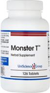 💪 monster t - powerful natural testosterone booster with stinging nettle root, aspartic acid, zinc, and l-citrulline - 126 tablets logo
