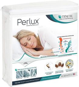 img 4 attached to Top-Quality Perlux King Size Tencel 100% Waterproof Mattress Protector - Vinyl Free, Ultimate Bed Protection