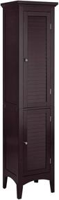 img 4 attached to 🏬 Adriana Linen Tower: Stylish Freestanding Cabinet for Narrow Spaces - Dark Espresso, 2 Shutter Doors, 5 Tier Shelves