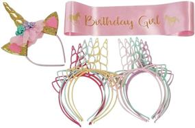 img 4 attached to Headband Birthday Headbands Decorations Supplies