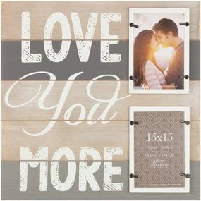 img 4 attached to 🖼️ Gallery Solutions 15FW1359: Brown 4x6 Love You More Plank Frame with 2 Openings - Collage Wall Hanging Picture