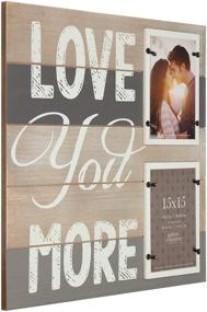 img 3 attached to 🖼️ Gallery Solutions 15FW1359: Brown 4x6 Love You More Plank Frame with 2 Openings - Collage Wall Hanging Picture