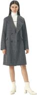 women's oversized lapel collar woolen plaid double breasted long peacoat jacket for winter by chartou logo