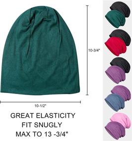 img 3 attached to Senker Cotton Slouchy Stretch Beanie Outdoor Recreation for Hiking & Outdoor Recreation Clothing