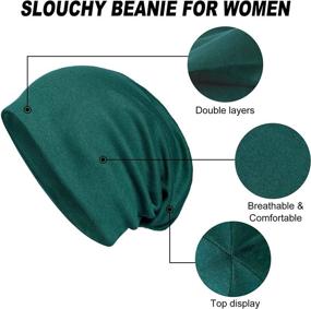 img 1 attached to Senker Cotton Slouchy Stretch Beanie Outdoor Recreation for Hiking & Outdoor Recreation Clothing