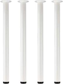 img 4 attached to 🖥️ 30-inch QLLY Adjustable Tall Metal Desk Legs, Office Table Furniture Leg Set - Set of 4, White