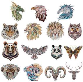 img 4 attached to 🐾 15 PCS Animals Patches - Iron on Stickers with Unique Retro Folk-Custom Design for DIY T-Shirt, Bags, Hats, Jackets