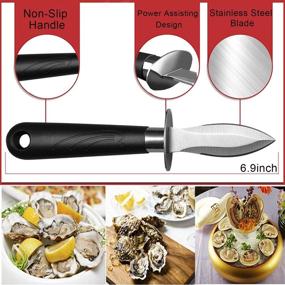 img 3 attached to WENDOM Oyster Knife Shucker Set with Cut Resistant Gloves - Level 5 Protection Seafood Opener Kit (2 Knives + 1 Glove)