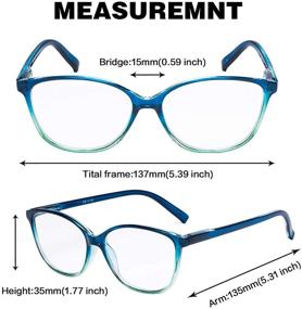 img 1 attached to 👓 5 Pairs of Cat-Eye Eyeglasses for Women - Large Readers for Stylish Reading